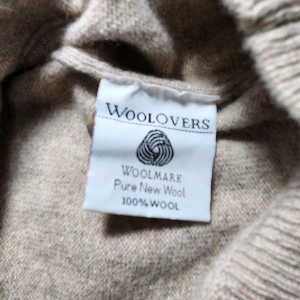 Woolovers Woolmark Mens Sweater Size Medium Beige 100% Pure New Wool - Picture 4 of 6
